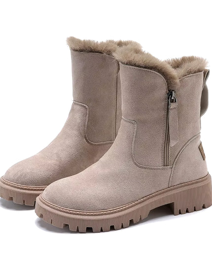 Women'S Boots plus Sizes 41 42 43 Suede Platform Knee High Boots Slim Winter plus Velvet Stretch Boots round Toe Shoe Woman Buty