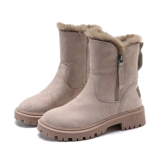 Women'S Boots plus Sizes 41 42 43 Suede Platform Knee High Boots Slim Winter plus Velvet Stretch Boots round Toe Shoe Woman Buty
