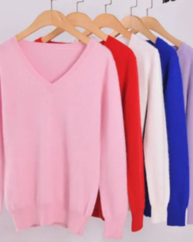 Plus Size S-XXXL Women Wool Pure Cashmere Sweater Pull Femme Long Sleeve Women Knitting Sweaters Pullovers 18 Colors