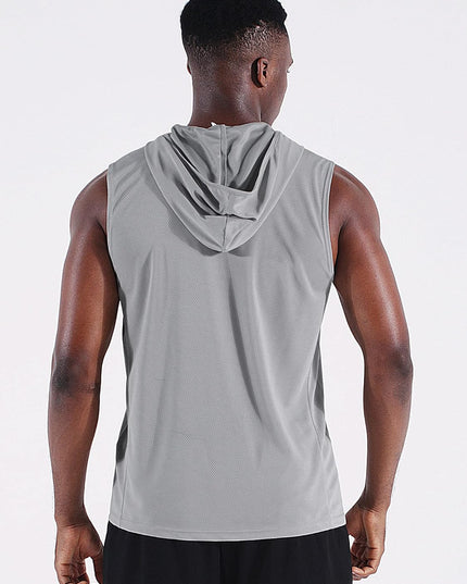 Men'S Running Tank Tops 3 Pack Sleeveless Workout Athletic Shirts with Hoods