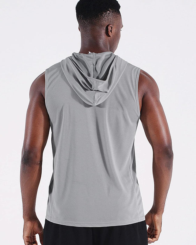 Men'S Running Tank Tops 3 Pack Sleeveless Workout Athletic Shirts with Hoods
