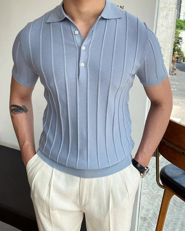 Summer Men Fashion Polo Shirts Short Sleeve Turn-Down Collar Patchwork Casual Polos Mens Clothing Male Tops Pullover Streetwear