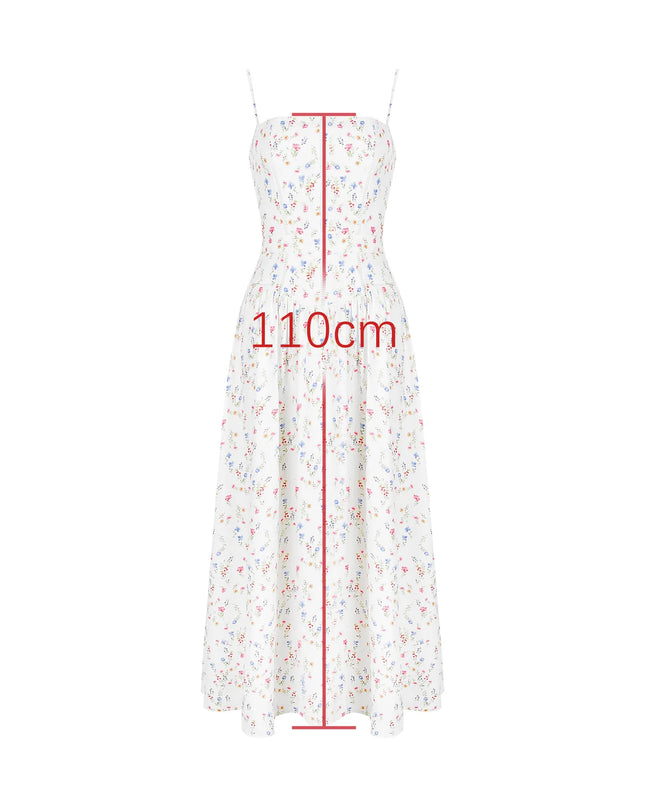 Summer Elegant Party Dresses 2024 New Arrivals Floral Print Spaghetti Strap Long Dresses One-Piece Graduation Dress