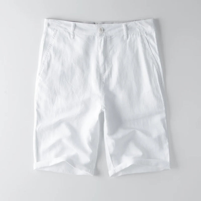 Designer New Linen Shorts Men Casual Beach Short Men Brand Wild Leisure Solid Cargo Shorts for Men Bermuda Masculina Bermudas
