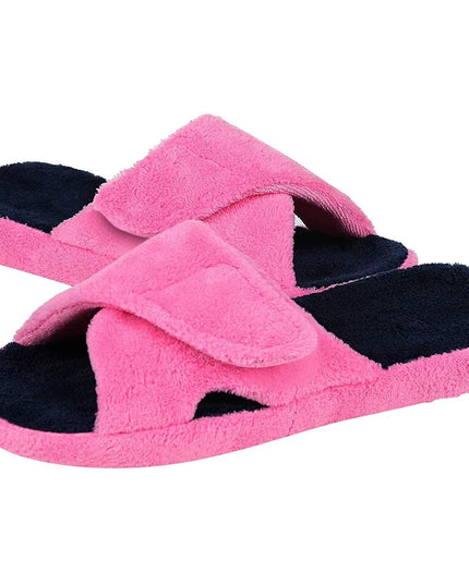 Fuzzy House Slippers for Women New Terry Cloth Arch Support Cotton Slippers Four Seasons Open Toe Indoor Flat Slippers