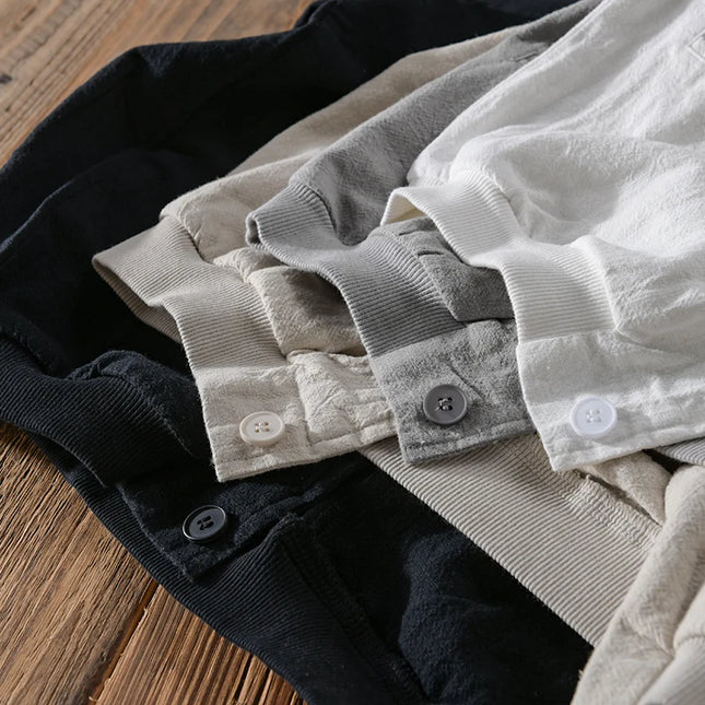 New Designer Italy Quality Linen Hooded Jacket for Men Casual Trend Spring Autumn Outerwear Blazer Top Clothes Chaquetas Jaqueta