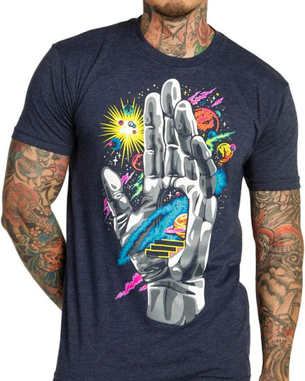 Push through Mens Graphic Tee - Cool Novelty Design Crewneck T Shirts for Guys (Navy, 3X-Large)
