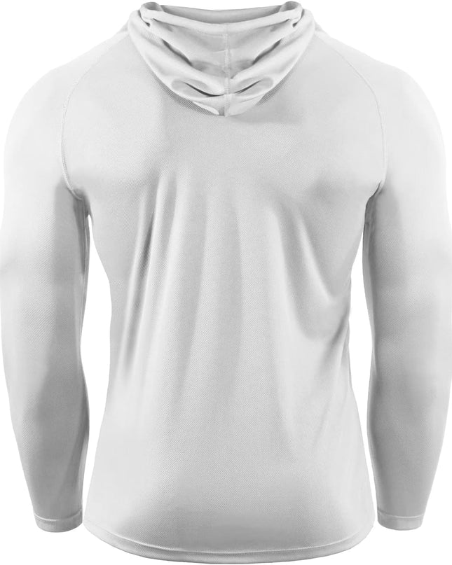 Men'S 3 Pack Mesh Running Shirt Long Sleeve Workout Athletic Shirts with Hoods,5095,White/Grey/Blue,3Xl