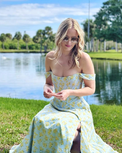 Mingmingxi Summer Dress Woman 2023 Trendy Green Long Lace up Beach Dress Elegant Split Midi Corset Dress Women Clothing