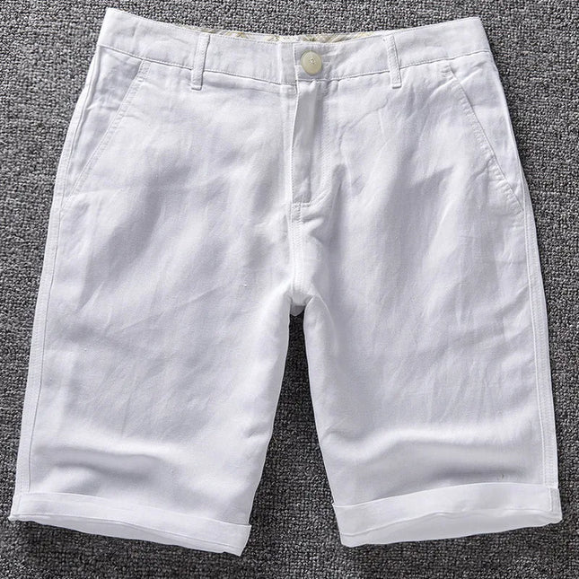 Designer New Linen Shorts Men Casual Beach Short Men Brand Wild Leisure Solid Cargo Shorts for Men Bermuda Masculina Bermudas