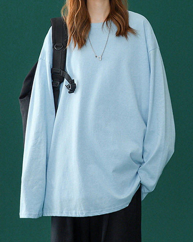 2025 Autumn Long Sleeve T-Shirt Women Basic Tee Shirt Oversize T Shirt Women Casual O-Neck Women Tshirt