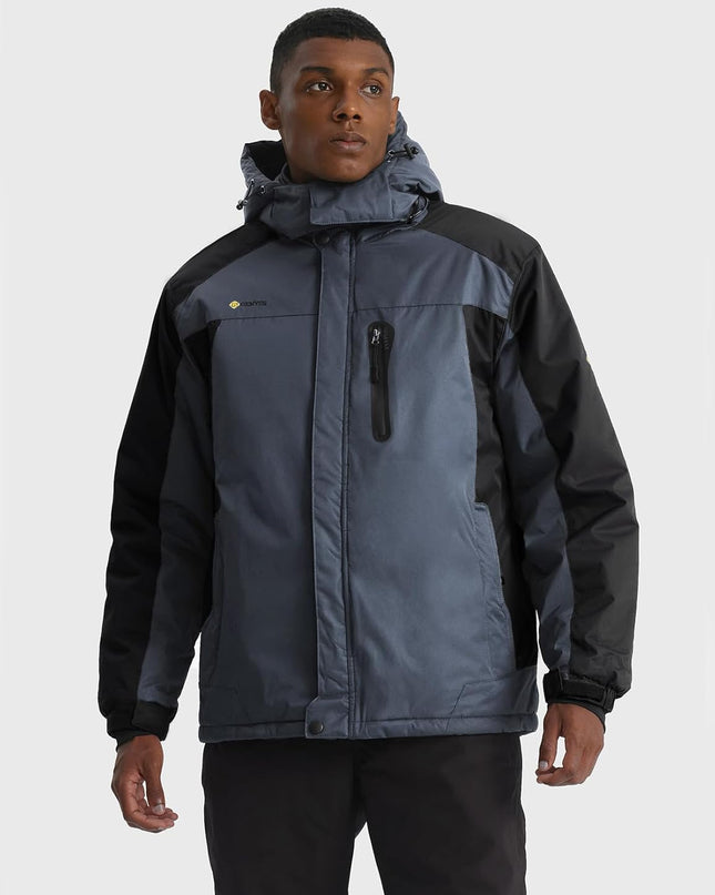 Men'S Ski Snow Jacket Warm Winter Waterproof Coat Snowboard Rain Jacket Hooded Windproof Windbreaker