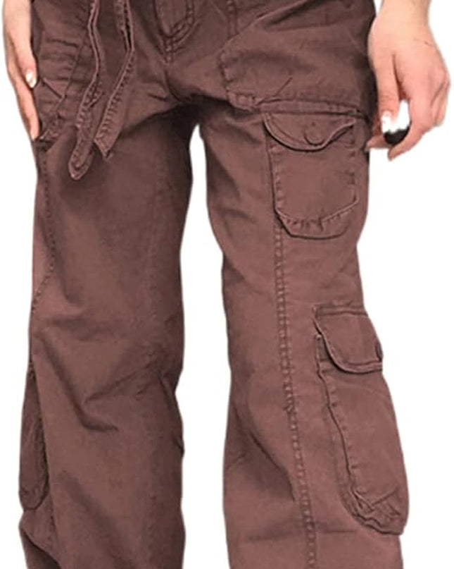 Women High Waisted Baggy Jeans Vintage Wide Straight Leg Boyfriend Denim Cargo Pants with Pockets Grunge Streetwear