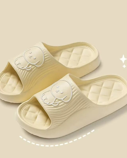 Cute Couple Pillow Slippers Female Summer Wear 2024 New Bathroom Bath Non-Slip Indoor Home Eva Thick Bottom Sandals