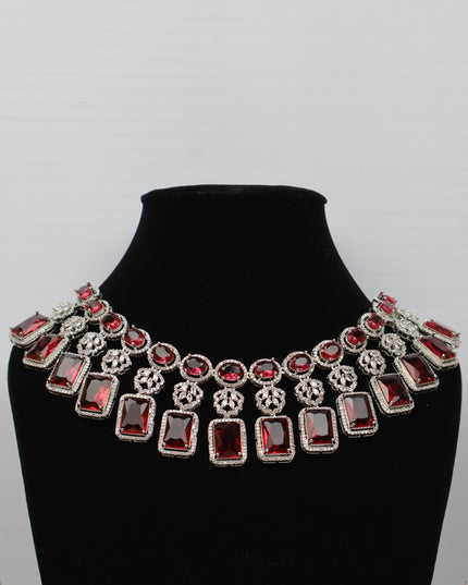 Silver Plated AD Necklace Sets-1