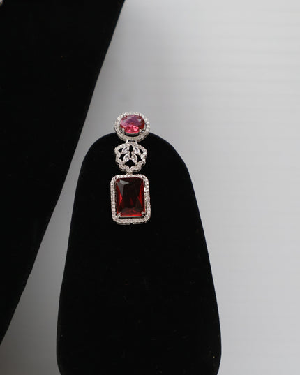 Silver Plated AD Necklace Sets-2
