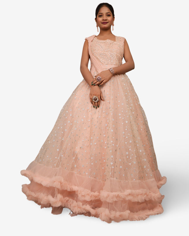 Gown with Cut Dana & Glitter Work by Shreekama-1
