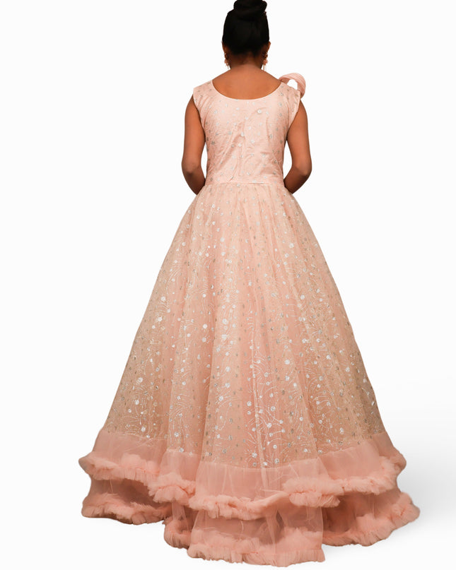 Gown with Cut Dana & Glitter Work by Shreekama-2