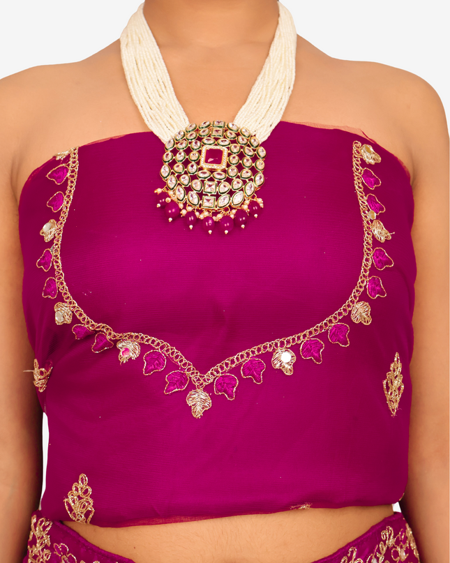 Semi-Stitched Lehenga Embroidery & Zari Thread Work by Shreekama-2