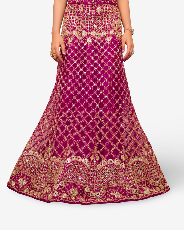 Semi-Stitched Lehenga Embroidery & Zari Thread Work by Shreekama-3