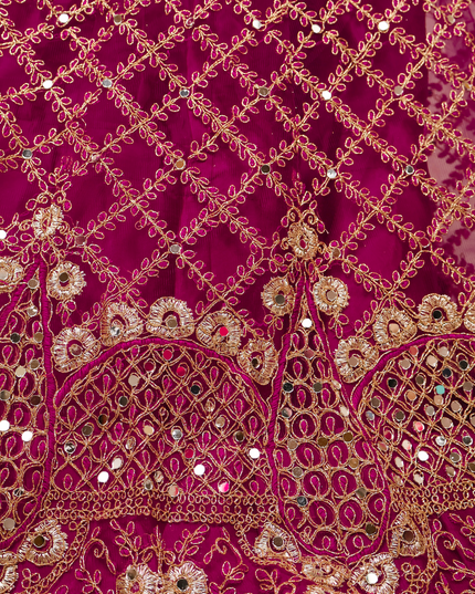 Semi-Stitched Lehenga Embroidery & Zari Thread Work by Shreekama-4