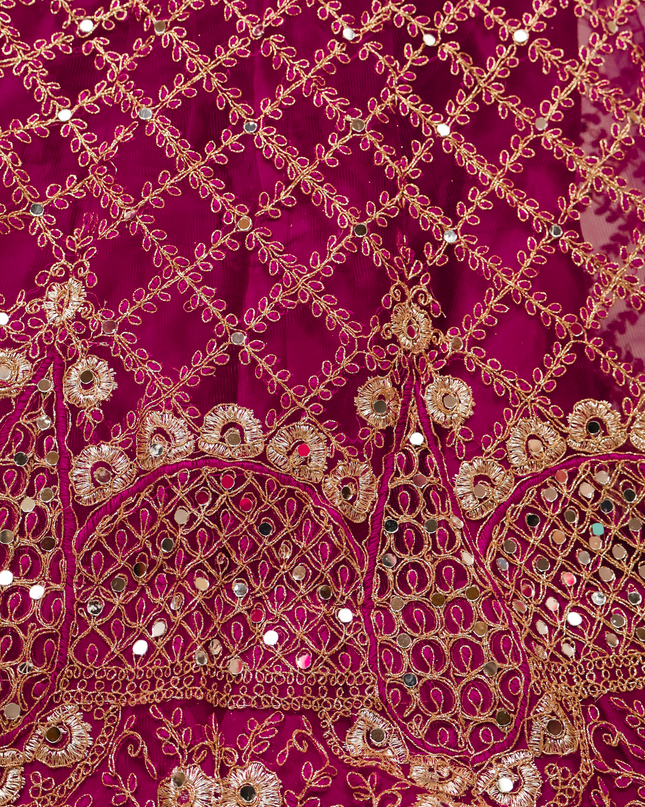 Semi-Stitched Lehenga Embroidery & Zari Thread Work by Shreekama-4