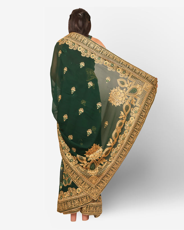 Designer Saree with Embroider & Zari Thread Work by Shreekama-2