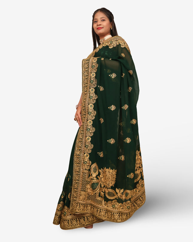 Designer Saree with Embroider & Zari Thread Work by Shreekama-1