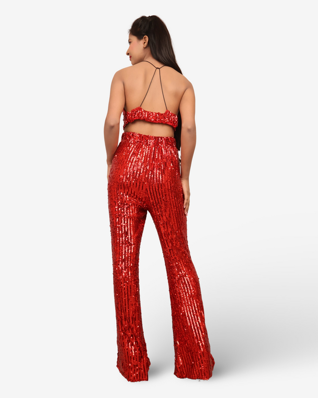 Sequins Spaghetti Neck Co-Ord Set by Shreekama-2