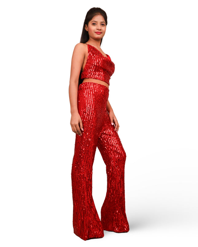 Sequins Spaghetti Neck Co-Ord Set by Shreekama-1