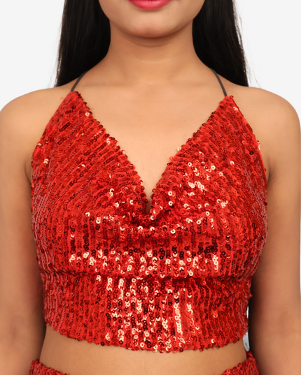 Sequins Spaghetti Neck Co-Ord Set by Shreekama-3