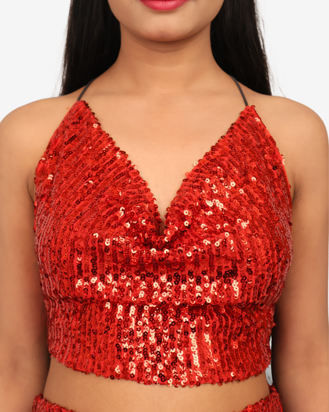 Sequins Spaghetti Neck Co-Ord Set by Shreekama-3
