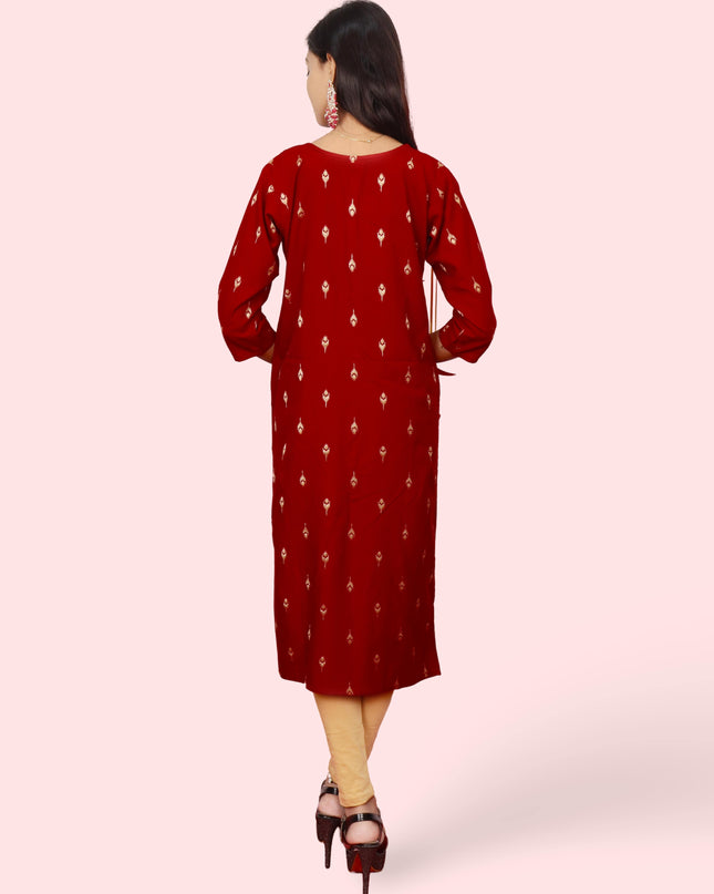 Cotton Kurti with Stunning Embroidered Neck-2