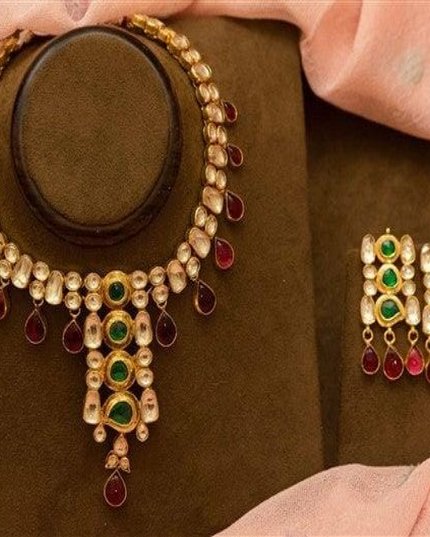 Kundan Necklace Set - 18 inches-0