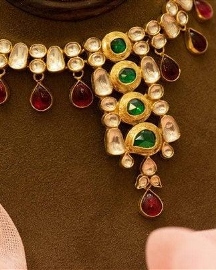 Kundan Necklace Set - 18 inches-1