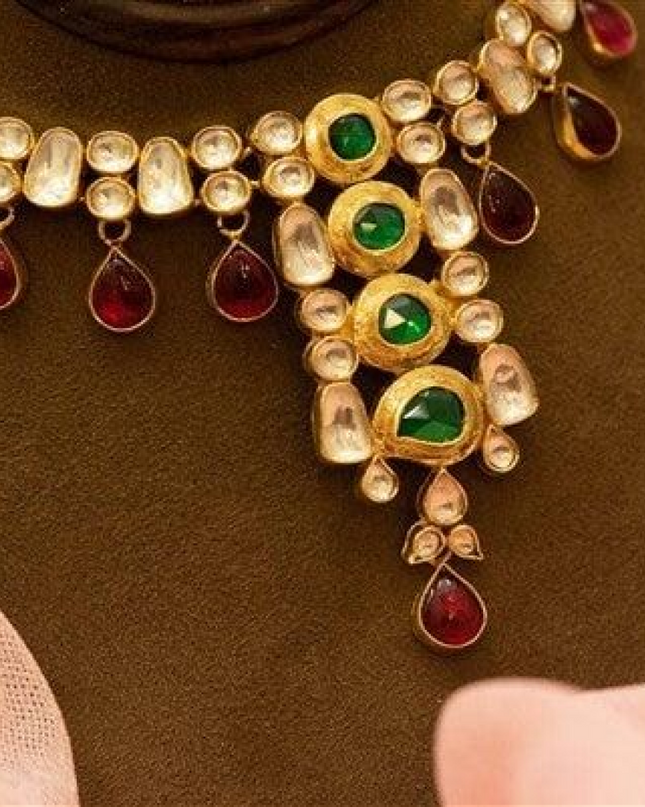 Kundan Necklace Set - 18 inches-1