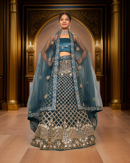 Semi-Stitched Lehenga Embroidery & Zari Thread Work by Shreekama-6