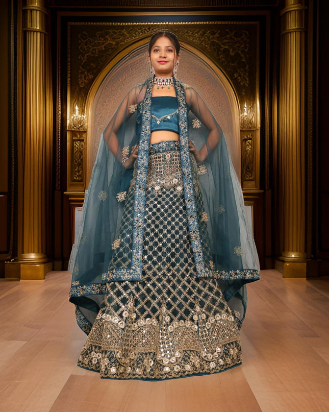 Semi-Stitched Lehenga Embroidery & Zari Thread Work by Shreekama-6