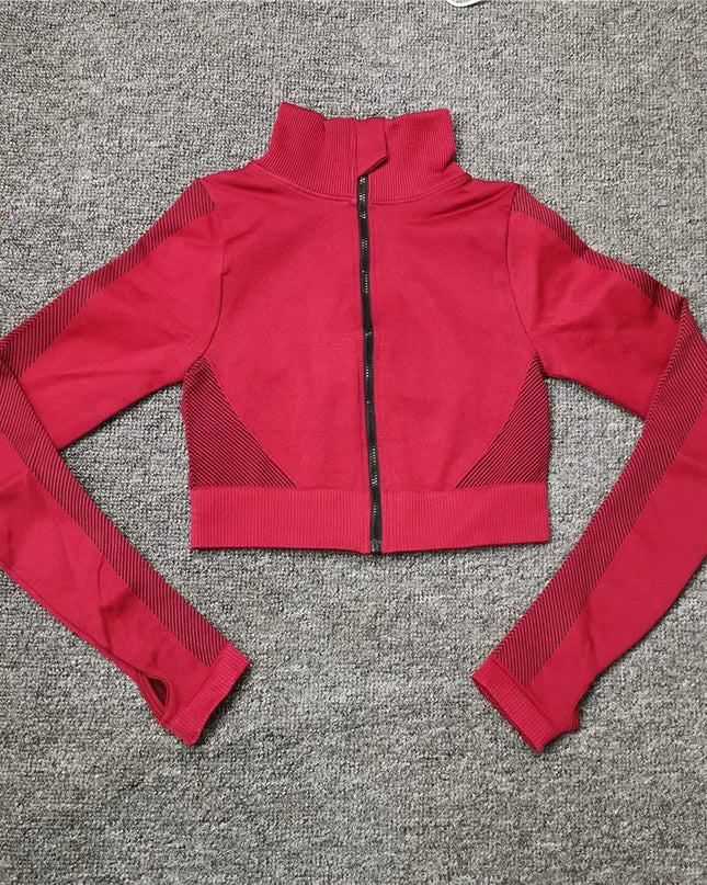 Women Fitness Sport Yoga Suit Seamless Women Yoga Sets Long Sleeve Yoga Clothing Female Sport Gym Suits Wear Running Clothes