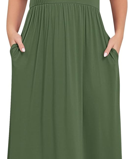 Women’S plus Size Maxi Dresses for Curvy Women Summer Casual Short Sleeve 2025 Long Dress 14W-26W