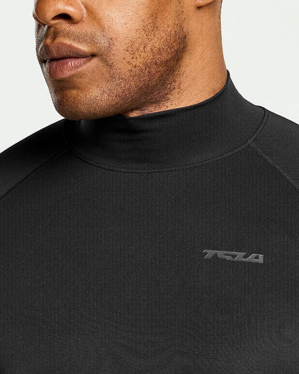 Men'S UPF 50+ Mock Long Sleeve Compression Shirts, Athletic Workout Shirt, Base Layer for Water Sports