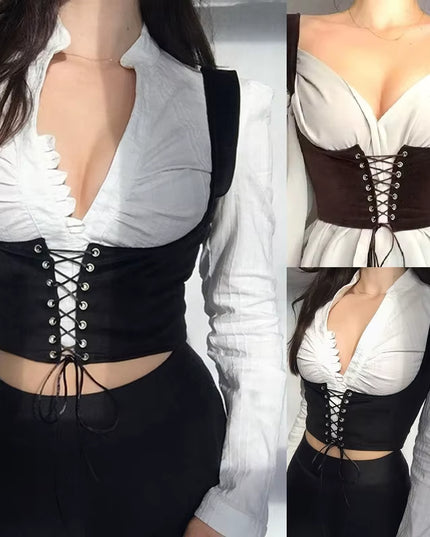 Corset with Suspender Cummerbunds Belts for Women Elastic Tight High Waist Corsets Slimming Body Shaping Girdle Straps M6CD