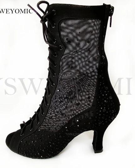 Bachata Dance Boot for Women High Quality Thicker Insole Suede Outsole Latin  in High Heel 3Inch