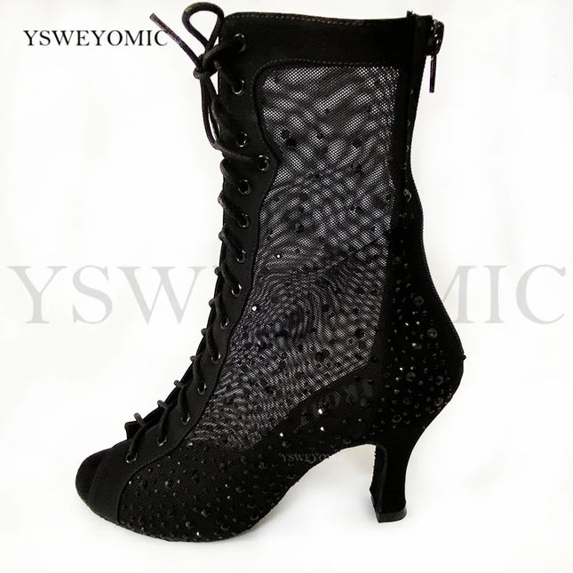 Bachata Dance Boot for Women High Quality Thicker Insole Suede Outsole Latin  in High Heel 3Inch