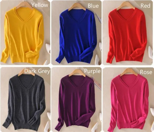 Plus Size S-XXXL Women Wool Pure Cashmere Sweater Pull Femme Long Sleeve Women Knitting Sweaters Pullovers 18 Colors