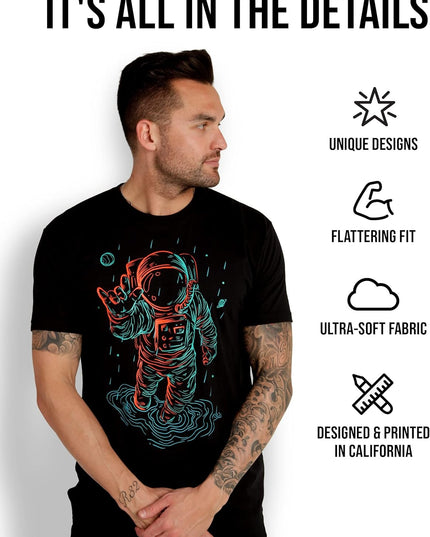 Push through Mens Graphic Tee - Cool Novelty Design Crewneck T Shirts for Guys (Navy, 3X-Large)