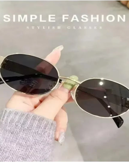 2024 Steampunk Sunglasses Retro Women'S Oval Sunglasses Fashion Women'S Classic Retro Small Metal Brand Glasses UV400