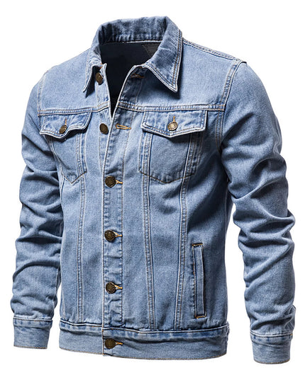 Men Oversized Denim Jacket plus Size Lightweight Button down Lapel Jean Coat Big and Tall Outwear Jackets