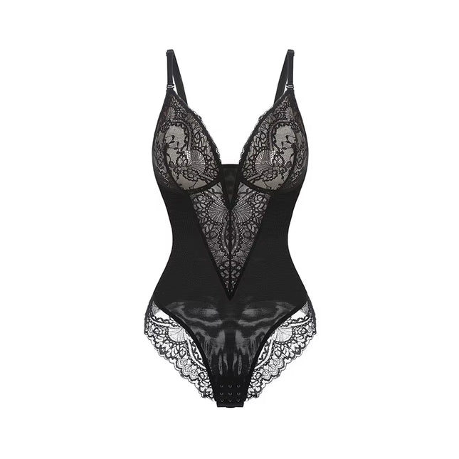 Lace Shapewear Bodysuit for Women Tummy Control Body Shaper V Neck Fajas Sculpting Tank Tops Slimming Camisole Corset