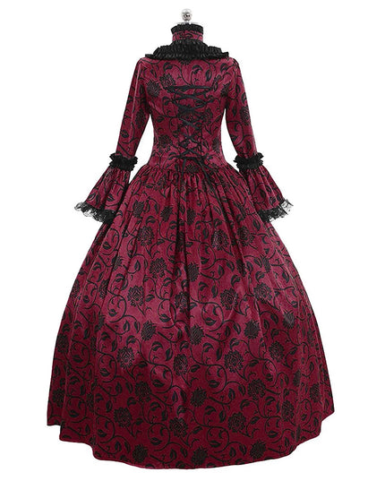 Fall Winter Dresses for Women, Retro Floral Printed Ball Gowns Dress Skirt Evening Party Dress Formal Evening Dress Fall Winter Gothic Retro Floral Print Ball Gowns Gowns Dress